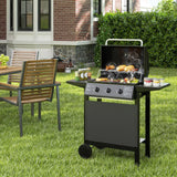 3-Burner Propane Gas Grill 24,000 BTU Portable with Lid and Side Tables