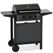 3-Burner Propane Gas Grill 24,000 BTU Portable with Lid and Side Tables