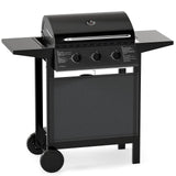 3-Burner Propane Gas Grill 24,000 BTU Portable with Lid and Side Tables