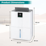 40L Dehumidifier for Home 50 M2 Portable Dehumidifier with 3 Modes-