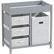 AIYAPLAY Baby Changing Unit with 4 Spacious Storage Drawers, Mat for Bedroom Nursery, 84 x 84.5 cm, in Sophisticated Grey