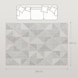 Elegant HOMCOM Modern Area Rug, Geometric Pattern Non-Slip Washable Rug, Soft Floor Carpet for Living Room, Bedroom, Dining Room, Home Office, 290 x 200 cm, in Sophisticated Grey