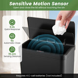 56L Stainless Steel Trash Can Touchless Recycling Garbage Bin-