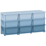 Elegant HOMCOM Kids Spacious Storage Unit, with Nine Drawers - Blue