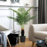 Elegant HOMCOM 120cm Artificial Areca Palm Tree with 9 PE Leaves, Decorative Artificial Plant with Plastic Pot and Flocked Soil, Fake Plant for Home Office Decor, Green