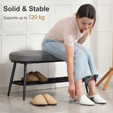 Elegant HOMCOM Luxury PU Leather Shoe Spacious Storage Modern Bench - in Sophisticated Grey