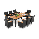 9 PCS Patio Dining Set for 8 Large Conversation Set with Umbrella Hole-