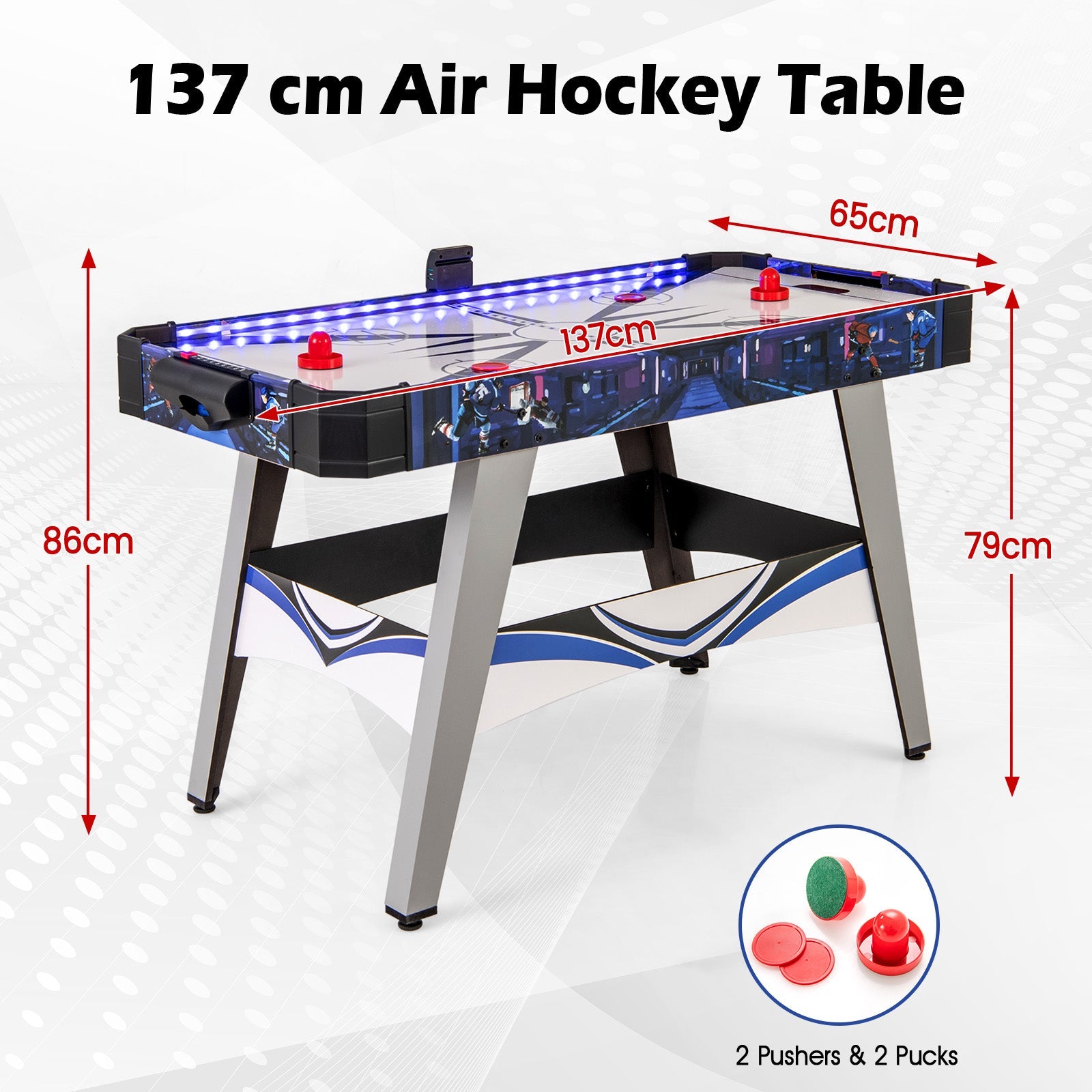 Air Hockey Game Table - Powered Action with 2 Pushers and Pucks - Entertainment Solution for Family Fun Time