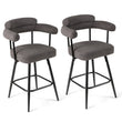 Swivel Bar Stool Set of 2 Counter Height Chairs with Curved Back-