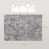 Elegant HOMCOM Modern Area Rug, Triangle Pattern Non-Slip Washable Rug, Chenille Floor Carpet for Living Room, Bedroom, Dining Room, Home Office, 290 x 200 cm, Brown