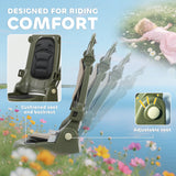 AIYAPLAY 5 in 1 Kids Trike with Adjustable Backrest, Toddler Tricycle with Push Handlebar, Adjustable Backrest, Dark Green