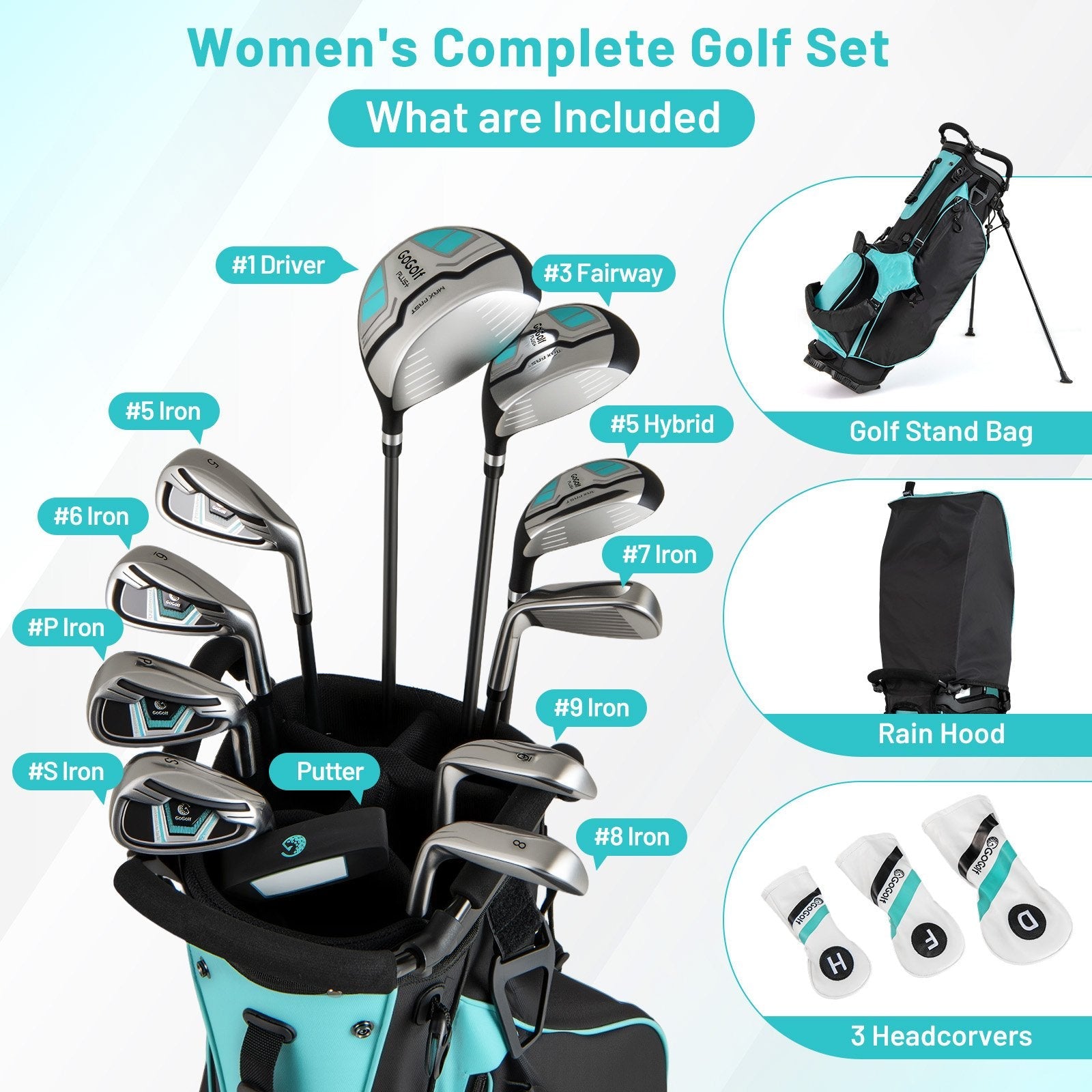 Women's Complete Golf Clubs and Bag Set Right Handed-