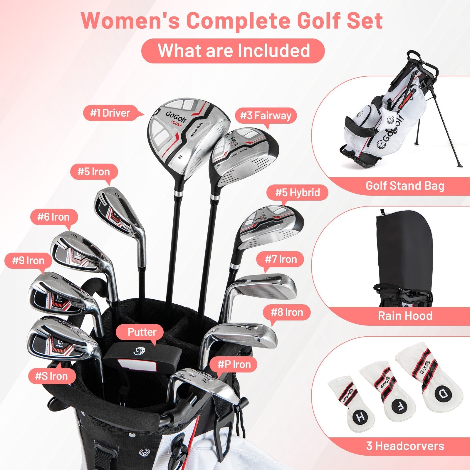 Women's Complete Golf Clubs and Bag Set Right Handed-