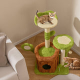 Cute Cat Tree for Adult Cats Indoor Pet Jungle Activity Center-