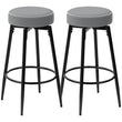 Elegant HOMCOM Set of Two Faux Leather Bar Stools - in Sophisticated Grey/Black