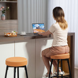 Elegant HOMCOM Set of Two Faux Leather Bar Stools - Brown/Black