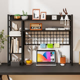 Desktop Bookshelf with 4 Open Spacious Storage Shelves for Computer Monitor Up to 32 Inch-