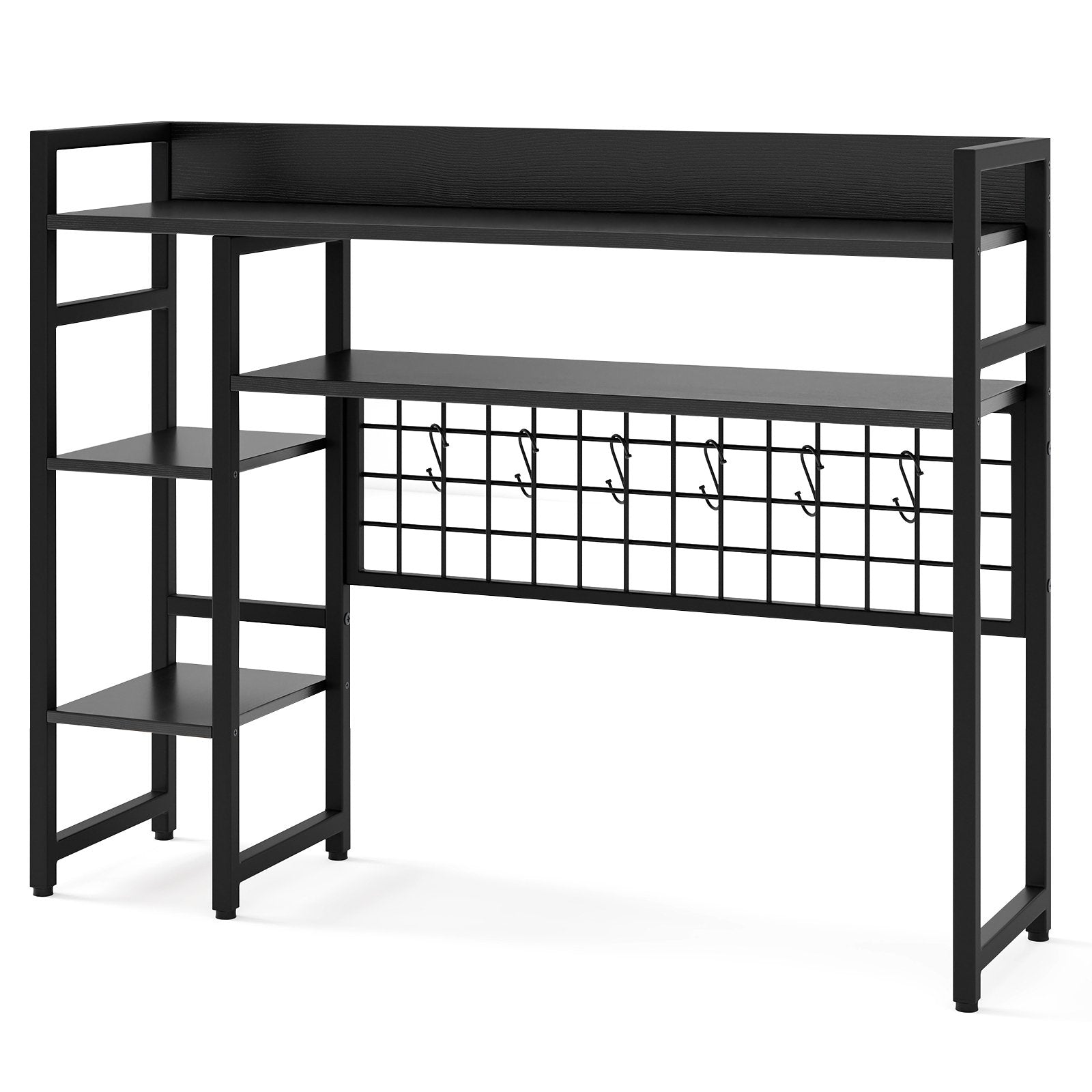 Desktop Bookshelf with 4 Open Spacious Storage Shelves for Computer Monitor Up to 32 Inch-