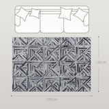 Elegant HOMCOM Modern Area Rug, Triangle Pattern Non-Slip Washable Rug, Chenille Floor Carpet for Living Room, Bedroom, Dining Room, Home Office, 170 x 120 cm, Black