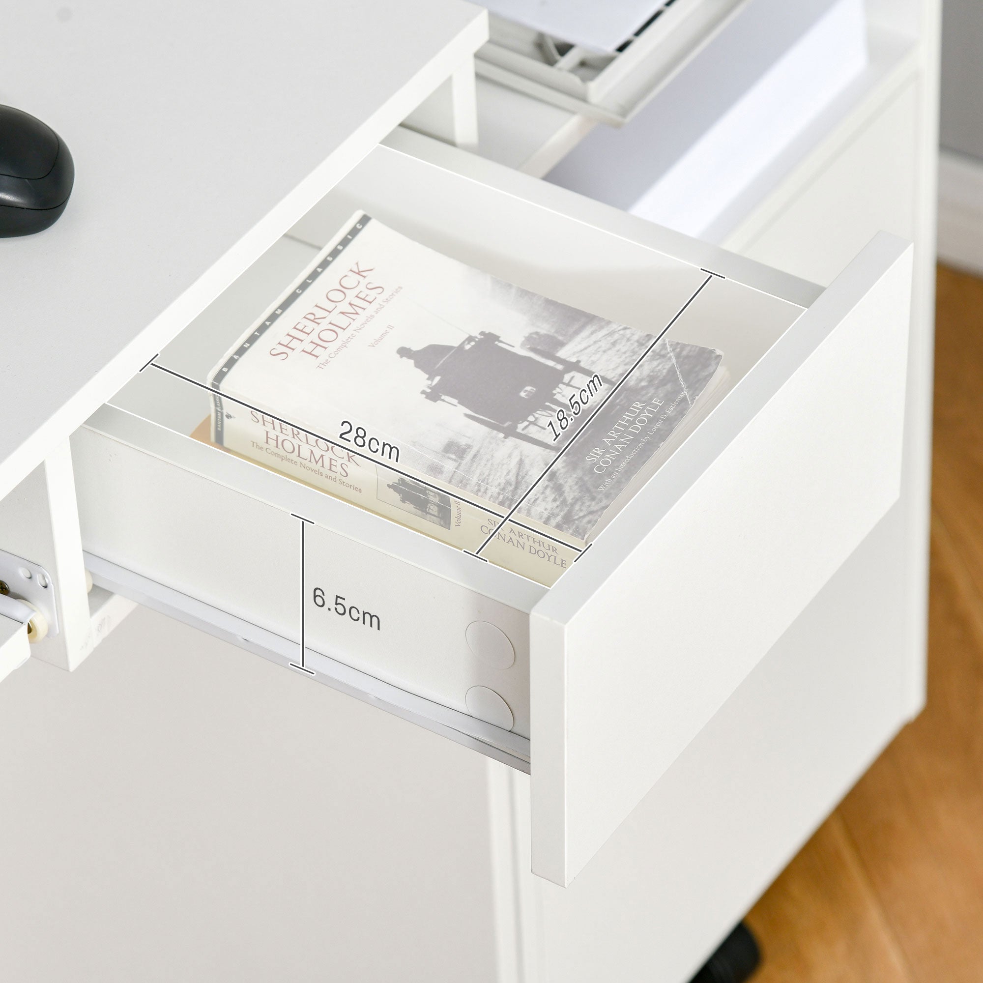 Vinsetto Home Office Chair and Computer Desk Set, Mesh Chair with with 90° Flip-up Armrest, Study Desk with Keyboard Tray and Drawer, White and in Sophisticated Grey