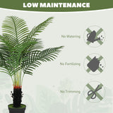 Elegant HOMCOM 120cm Artificial Areca Palm Tree with 9 PE Leaves, Decorative Artificial Plant with Plastic Pot and Flocked Soil, Fake Plant for Home Office Decor, Green