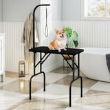 Foldable Dog Grooming Table with Height Adjustable Arms and Noose-
