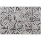 Elegant HOMCOM Modern Area Rug, Triangle Pattern Non-Slip Washable Rug, Chenille Floor Carpet for Living Room, Bedroom, Dining Room, Home Office, 170 x 120 cm, Brown