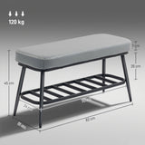 Elegant HOMCOM Luxury PU Leather Shoe Spacious Storage Modern Bench - in Sophisticated Grey