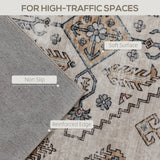 Elegant HOMCOM Vintage Area Rug, Non-Slip Washable Rug, Flannel Floor Carpet for Living Room, Bedroom, Dining Room, Home Office, 290 x 200 cm, Beige