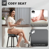 Elegant HOMCOM Set of Two Faux Leather Bar Stools - in Sophisticated Grey/Black