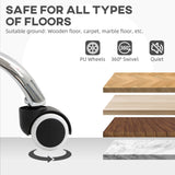 Elegant HOMCOM Velvet-Feel Office Chair with Adjustable Height and Wheels - Cream White