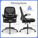 Mesh Office Chair Ergonomic Height Adjustable Swivel Task Computer Desk Chair -