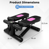 Mini Stepper for Workout Portable Hydraulic Stepper with Resistance Bands-
