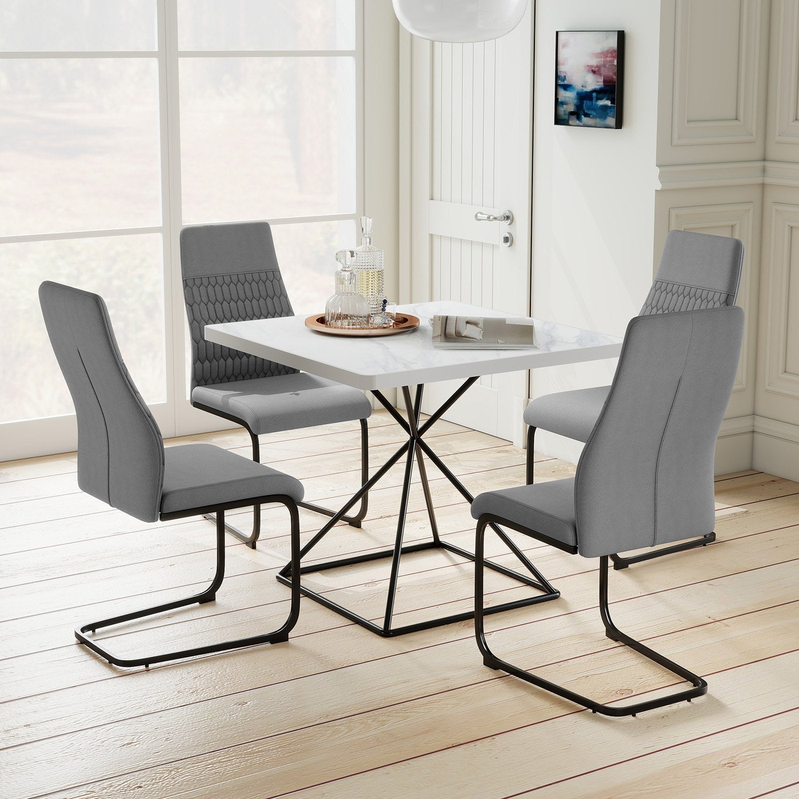 Modern Dining Chair Set of 4 Upholstered Accent Chair-