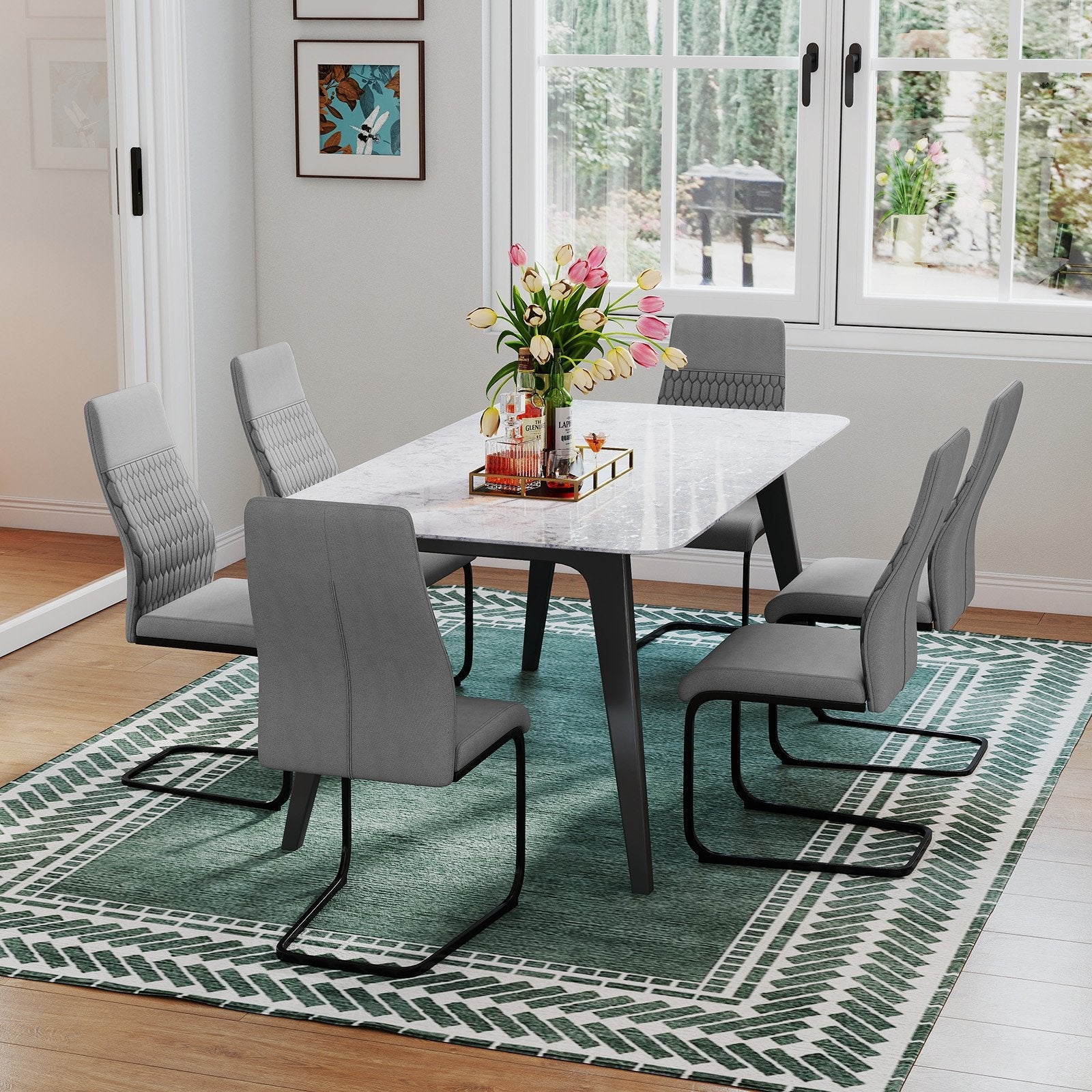 Modern Dining Chair Set of 4 Upholstered Accent Chair-