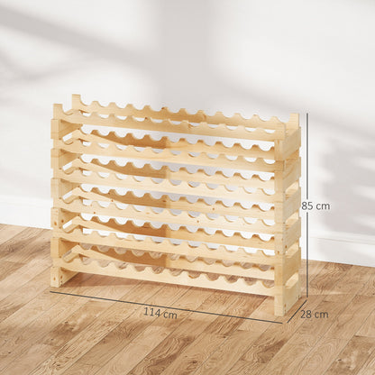 Elegant HOMCOM Six-Tier, 72 Bottle Wooden Wine Rack Set of 2 - Natural
