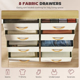 Elegant HOMCOM Chest of Eight Fabric Drawers - Beige