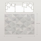 Elegant HOMCOM Modern Area Rug, Geometric Pattern Non-Slip Washable Rug, Soft Floor Carpet for Living Room, Bedroom, Dining Room, Home Office, 170 x 120 cm, in Sophisticated Grey