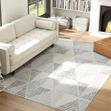 Elegant HOMCOM Modern Area Rug, Geometric Pattern Non-Slip Washable Rug, Soft Floor Carpet for Living Room, Bedroom, Dining Room, Home Office, 290 x 200 cm, Multi-Coloured