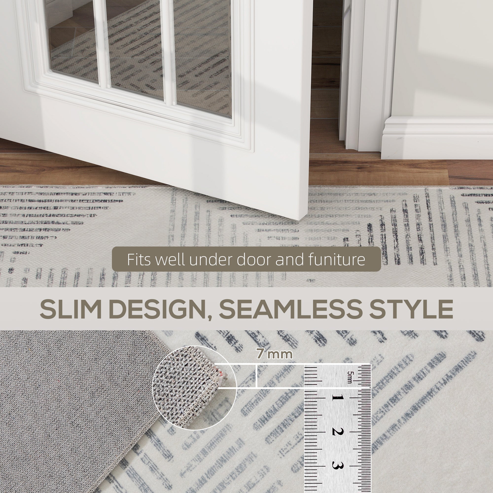 Elegant HOMCOM Modern Area Rug, Geometric Pattern Non-Slip Washable Rug, Soft Floor Carpet for Living Room, Bedroom, Dining Room, Home Office, 170 x 120 cm, in Sophisticated Grey