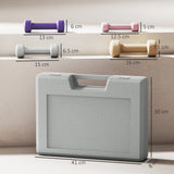 Elegant HOMCOM 10KG Dumbbells Set with Carry Case, Hand Weights for Women and Men Home Gym Weight Lifting Training, Pink, Purple, in Sophisticated Grey, Brown