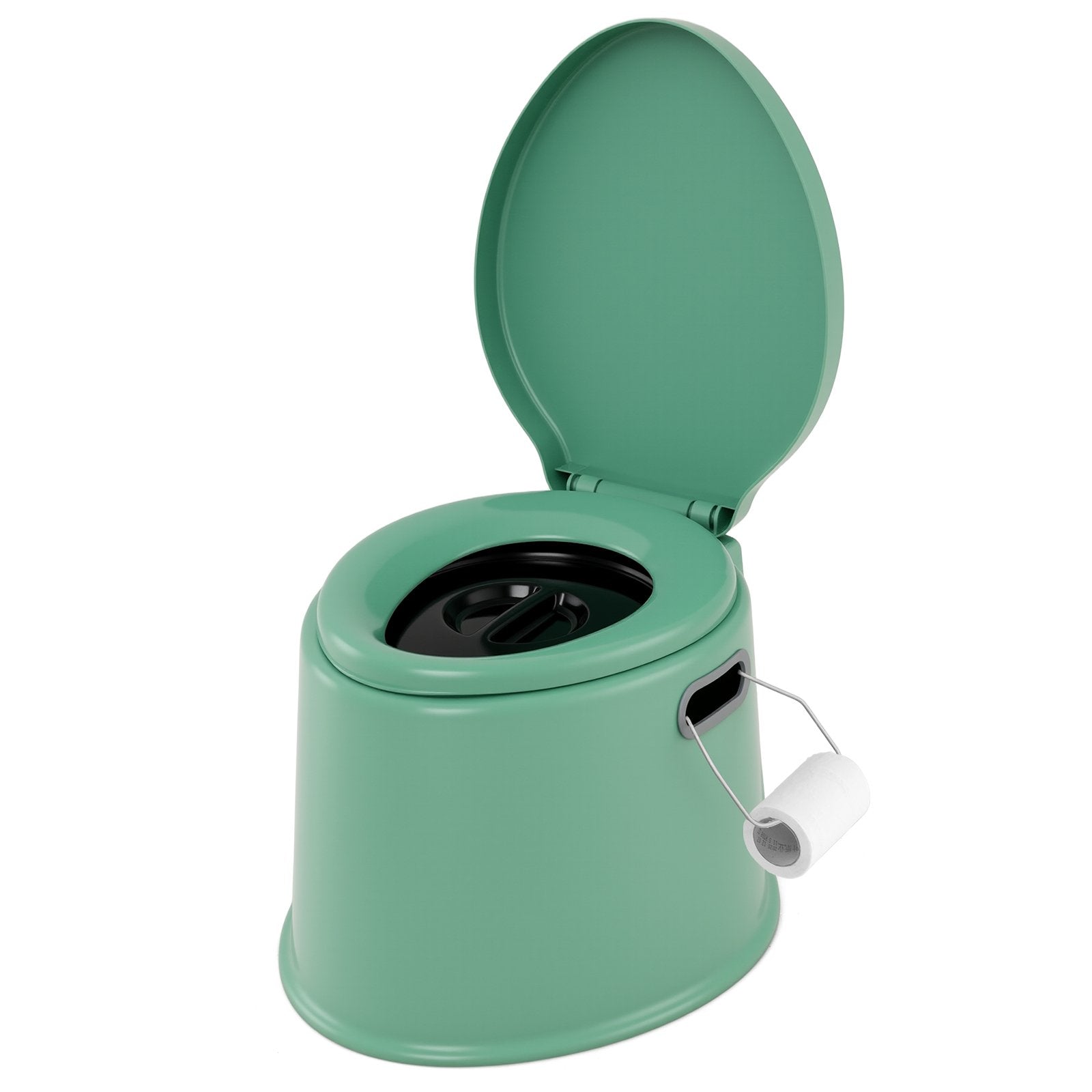 Portable Travel Toilet with Detachable Inner Bucket and Removable Toilet Paper Holder-