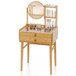 60 CM Small Vanity Desk with Mirror and 2 Drawers-