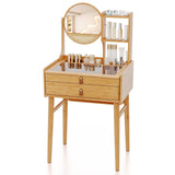 60 CM Small Vanity Desk with Mirror and 2 Drawers-
