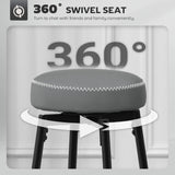 Elegant HOMCOM Set of Two Faux Leather Bar Stools - in Sophisticated Grey/Black