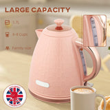 Elegant HOMCOM 3kW Rapid Boil Honeycomb Kettle - Light Pink