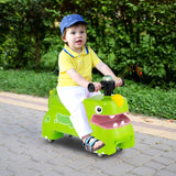 Toddler Ride on Toy with Under Seat Spacious Storage with Music and Lights-Green