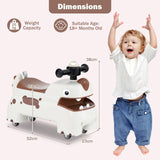 Toddler Ride on Toy with Under Seat Spacious Storage with Music and Lights-Green