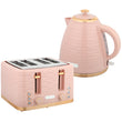 Elegant HOMCOM 3000W 1.7L Kettle & 4 Slice Toaster, Kettle and Toaster Set with 7 Browning Controls and Crumb Tray, Light Pink