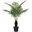 Elegant HOMCOM 120cm Artificial Areca Palm Tree with 9 PE Leaves, Decorative Artificial Plant with Plastic Pot and Flocked Soil, Fake Plant for Home Office Decor, Green